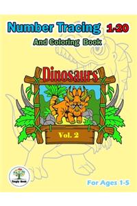 Tracing number 1-20 & dinosaurs coloring book