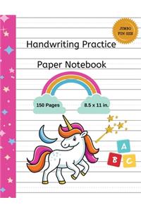 Handwriting Practice Paper Notebook