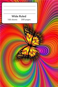 Wide Ruled Composition Notebook 6" x 9". Butterfly Aesthetics Art.