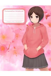 Cute Japanese Anime Girl in Sweatshirt Large Composition