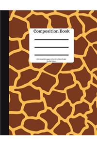 Composition Book 100 Sheet/200 Pages 8.5 X 11 In.Wide Ruled Giraffe Pattern