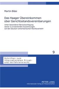Das Haager Uebereinkommen Ueber Gerichtsstandsvereinbarungen