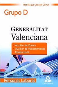 Personal Laboral, Grupo D, Generalitat Valenciana. Test del bloque general comun