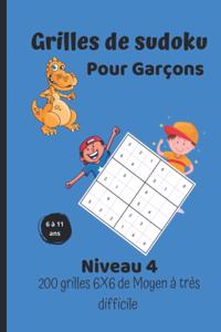 Grilles de sudoku pour garçons - niveau 4 -