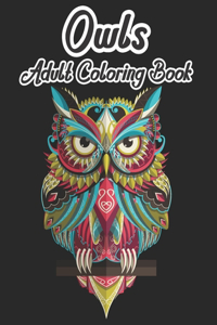 Owls adult coloring book