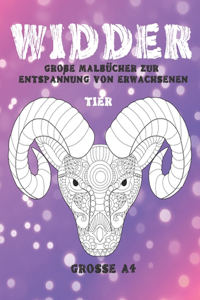 Große Malbücher zur Entspannung von Erwachsenen - Grosse A4 - Tier - Widder