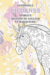 Zendoodle - Crayons de couleur et marqueurs - Animaux - Licornes