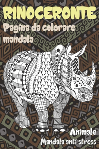 Pagina da colorare Mandala - Mandala Anti stress - Animale - Rinoceronte