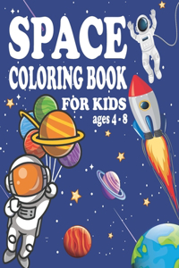 Space coloring book for kids ages 4-8
