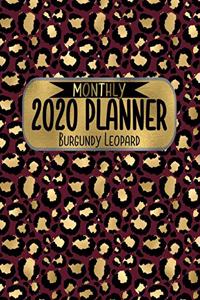 Monthly 2020 Planner Burgundy Leopard