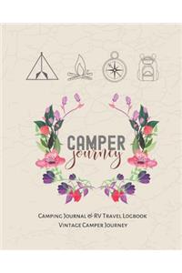 Camper Journey Camping Journal & RV Travel Logbook Vintage Camper Journey