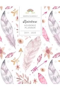 Monthly & Weekly Rainbow Academic Planner 2019 - 2020