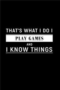 That's What I Do I Play Games and I Know Things