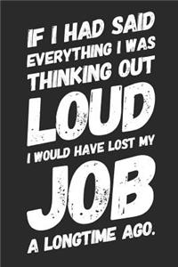 If I Had Said Everything I Was Thinking Out Loud I Would Have Lost My Job a Long Time Ago