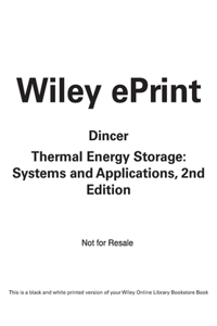 Thermal Energy Storage: Systems and Applications