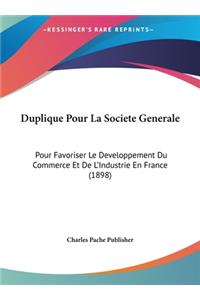 Duplique Pour La Societe Generale