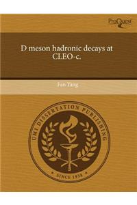 D Meson Hadronic Decays at Cleo-C