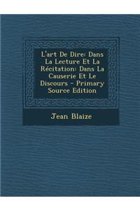 L'Art de Dire