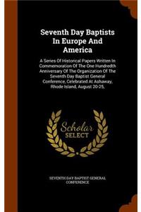 Seventh Day Baptists In Europe And America