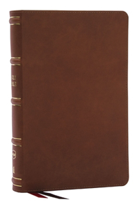 Nkjv, Single-Column Reference Bible, Verse-By-Verse, Genuine Leather, Brown, Red Letter, Comfort Print