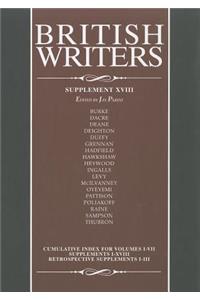 British Writers, Supplement XVIII