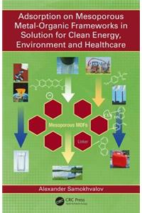 Adsorption on Mesoporous Metal-Organic Frameworks in Solution for Clean Energy, Environment and Healthcare