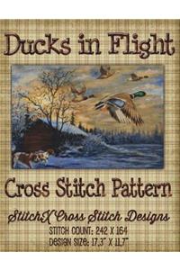 Ducks in Flight Cross Stitch Pattern