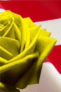 Yellow Rose USA Flag Background Patriotic Journal