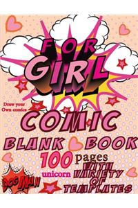 blank comic book for girl with Variety of Templates Draw your Own comics, unicorn dogman
