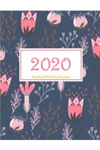 2020 Planner Weekly And Monthly: Calendar Schedule Organizer Goal Weekly Monthly Planner Floral Cover