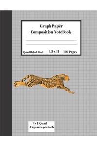 Graph Composition Notebook 4 Squares per inch 4x4 Quad Ruled 4 to 1 / 8.5 x 11 100 Pages
