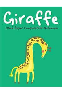 Giraffe Lined Paper Composition Notebook