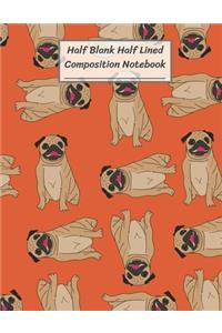 Half Blank Half Lined Composition Notebook