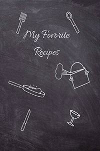 Favorite Recipes, Recipe Book to Write in, 115 Pages, (8.5