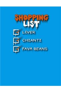Shopping List Liver Chianti Fava Beans