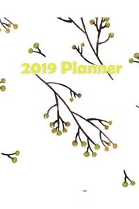 2019 Planner: Weekly Planner Monthly Planner 8x10 120 Pages Notes to Do Lists Blossoms Green