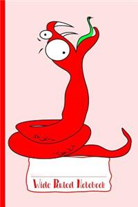 Red Hungry Snake Wide Ruled Notebook