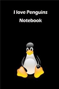 I Love Penguins Notebook