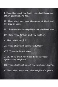 Religious School Composition Book Ten Commandments Chalkboard Style