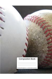 Composition Book 100 Sheets/200 Pages/8.5 X 11 In. Wide Ruled/ Two Baseballs