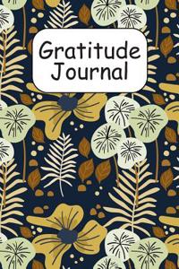 Gratitude Journal: A Pretty Gratitude Journal Hybrid - Draw and Write Your Gratefulness on Each Page with the Gratitude Prompt: Today I Am Grateful for (Navy Flowers Theme Cover)
