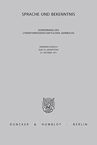 Sprache Und Bekenntnis