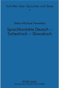 Sprachkontakte Deutsch - Tschechisch -- Slowakisch