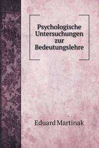 Psychologische Untersuchungen zur Bedeutungslehre
