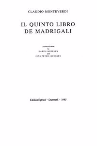 Il Quinto Libro De Madrigali