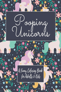 POOPING UNICORNS Adult Coloring Book