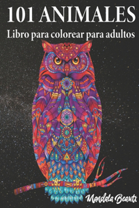 101 animales Libro para colorear para adultos
