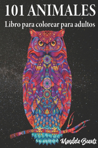 101 animales Libro para colorear para adultos