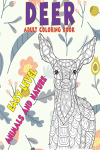 Adult Coloring Book Animals and Nature - Easy Level - Deer