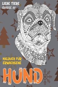 Malbuch für Erwachsene - Grosse A4 - Liebe Tiere - Hund